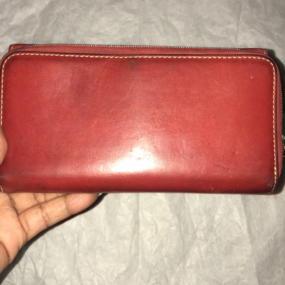 🎈Authentic Red Leather Coach Check Wallet🎈 - Picture 6 of 8